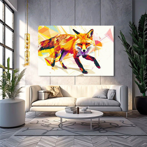 Tableau Renard Coloré | TableauDecoModerne®