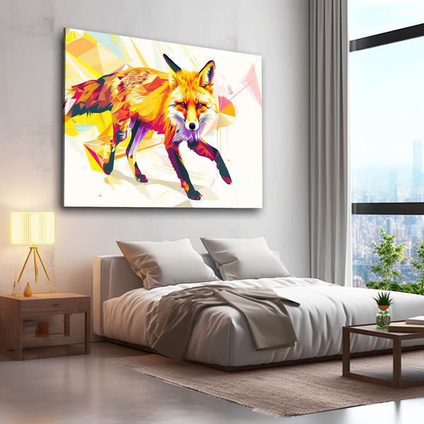 Tableau Renard Coloré | TableauDecoModerne®