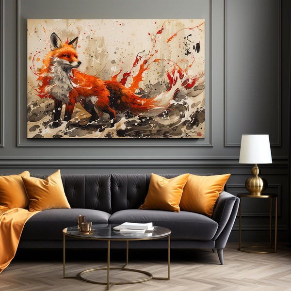 Tableau Renard Enflammé | TableauDecoModerne®