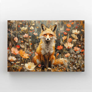 Tableau Renard Fleurs | TableauDecoModerne®