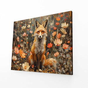 Tableau Renard Fleurs | TableauDecoModerne®