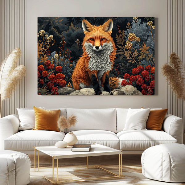 Tableau Renard Floral | TableauDecoModerne®