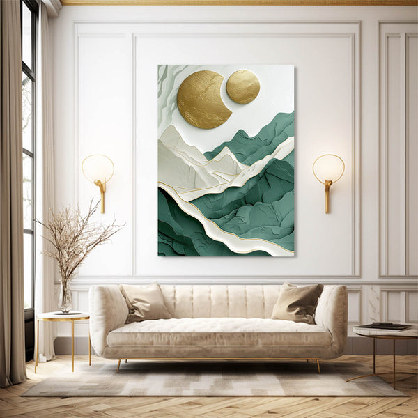 Tableau Scandinave Lune Dorée | TableauDecoModerne®