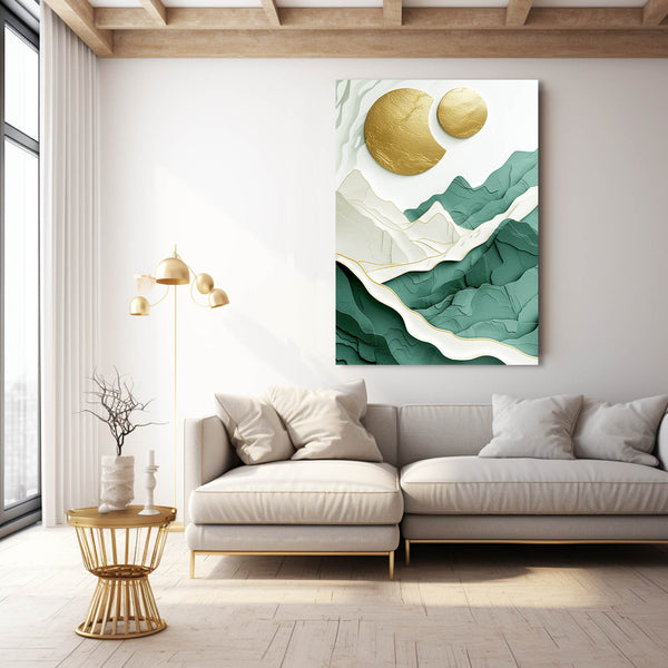 Tableau Scandinave Lune Dorée | TableauDecoModerne®