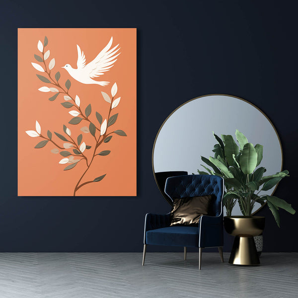 Tableau Scandinave Oiseau Blanc | TableauDecoModerne®