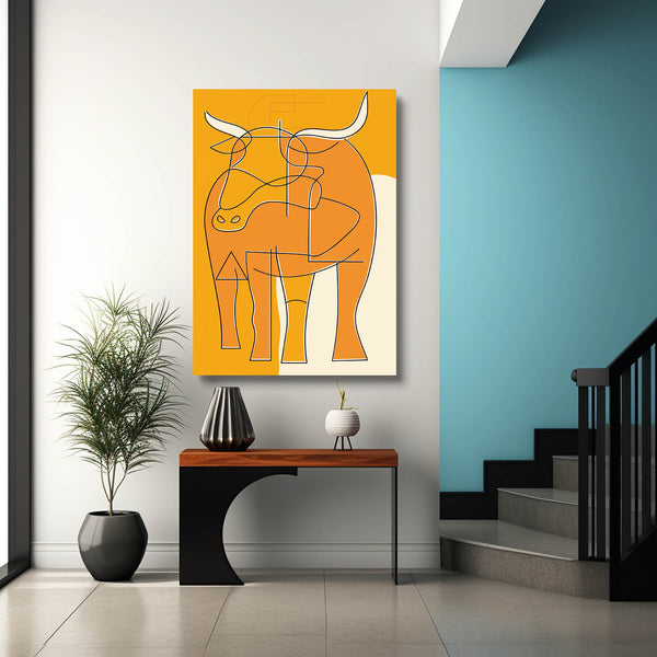 Tableau Scandinave Taureau Abstrait | TableauDecoModerne®