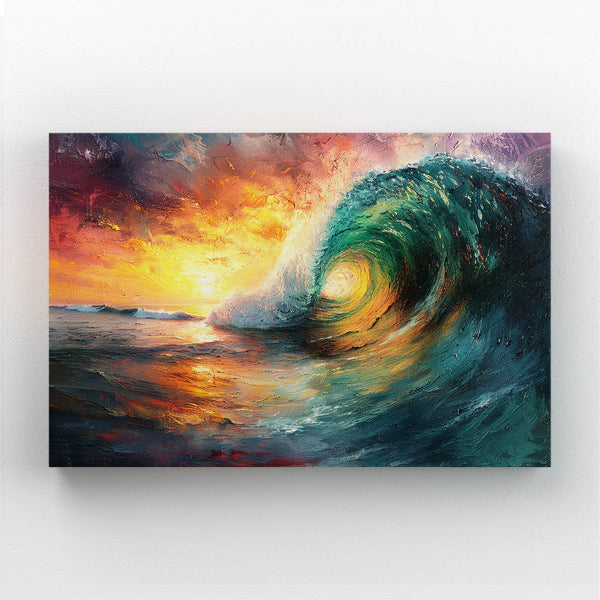 Tableau Vague Coucher de Soleil | TableauDecoModerne®