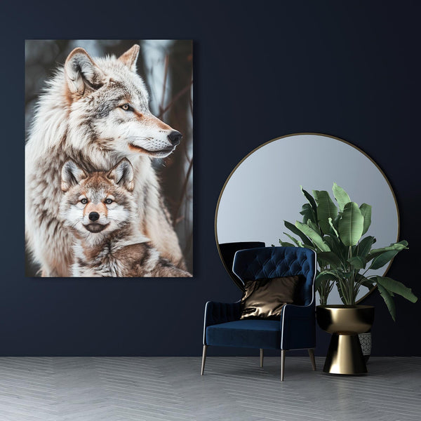 Tendresse Sauvage Tableau Loup | TableauDecoModerne®