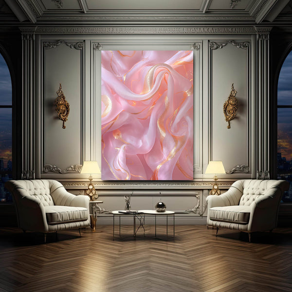 Étoffe de Soie Tableau Rose | TableauDecoModerne®