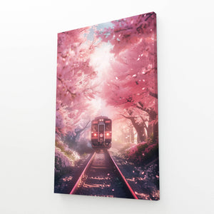 Train des Fleurs Tableau Rose | TableauDecoModerne®