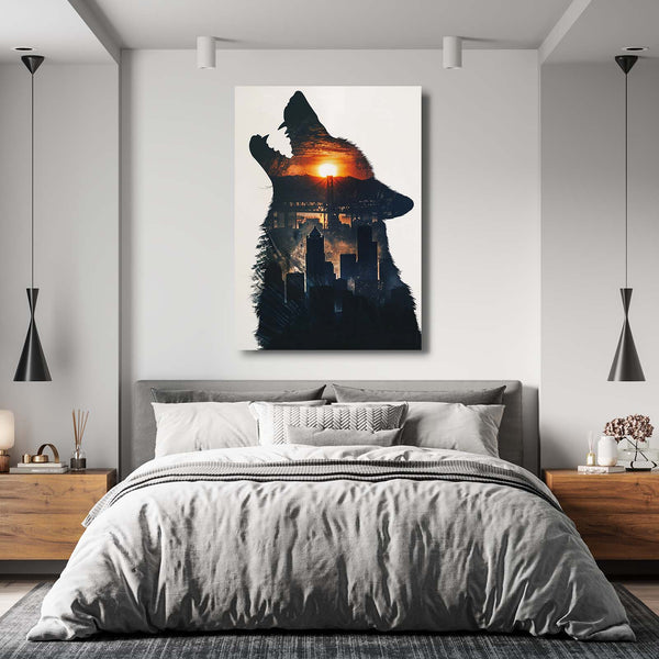 Ville Sauvage Tableau Loup | TableauDecoModerne®