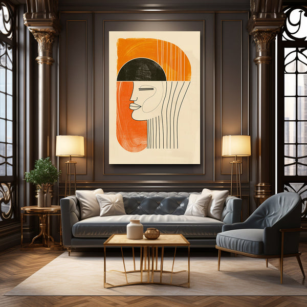 Visage Abstrait Tableau Scandinave | TableauDecoModerne®