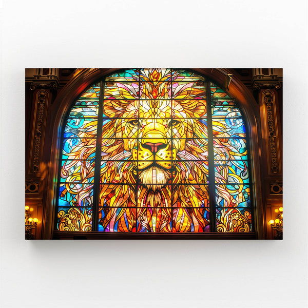 Vitrail Majestueux Tableau Lion | TableauDecoModerne®