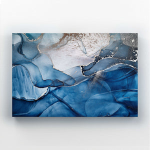 Tableau Abstrait Bleu Argenté | TableauDecoModerne®