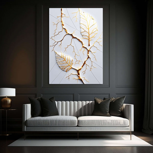 Tableau Abstrait Feuille d Or | TableauDecoModerne®