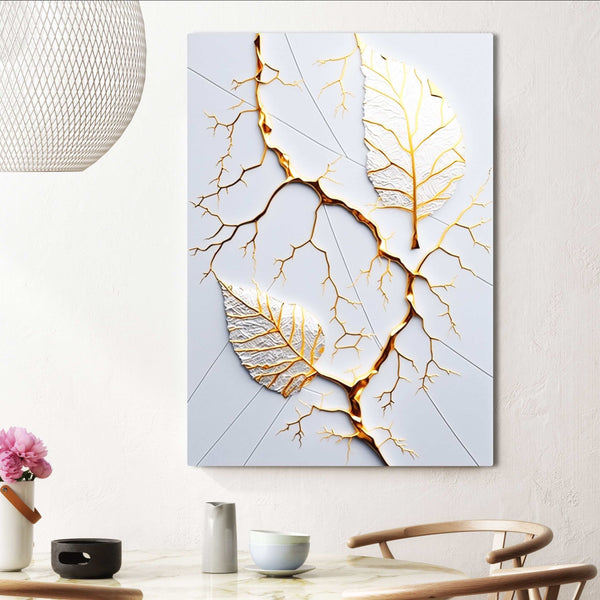 Tableau Abstrait Feuille d Or | TableauDecoModerne®