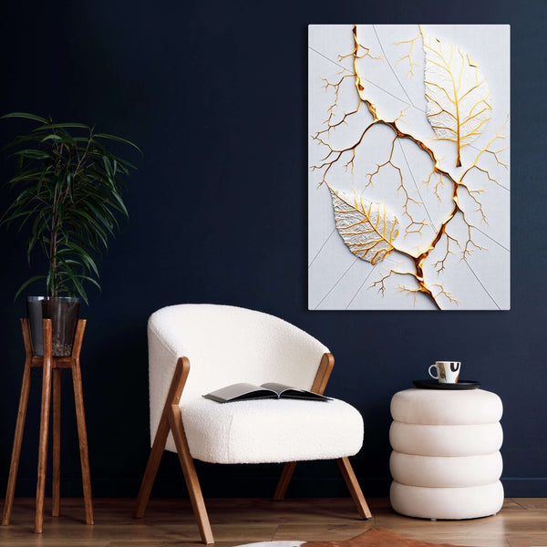 Tableau Abstrait Feuille d Or | TableauDecoModerne®