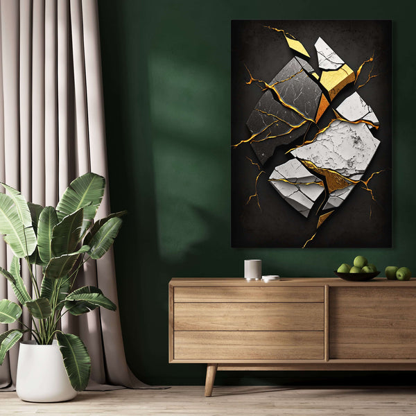 Tableau Abstrait Noir et Or | TableauDecoModerne®