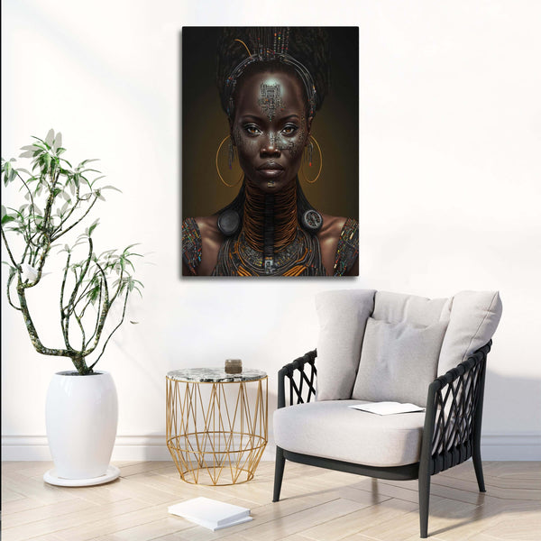 Tableau Femme Africaine Cyborg | TableauDecoModerne®