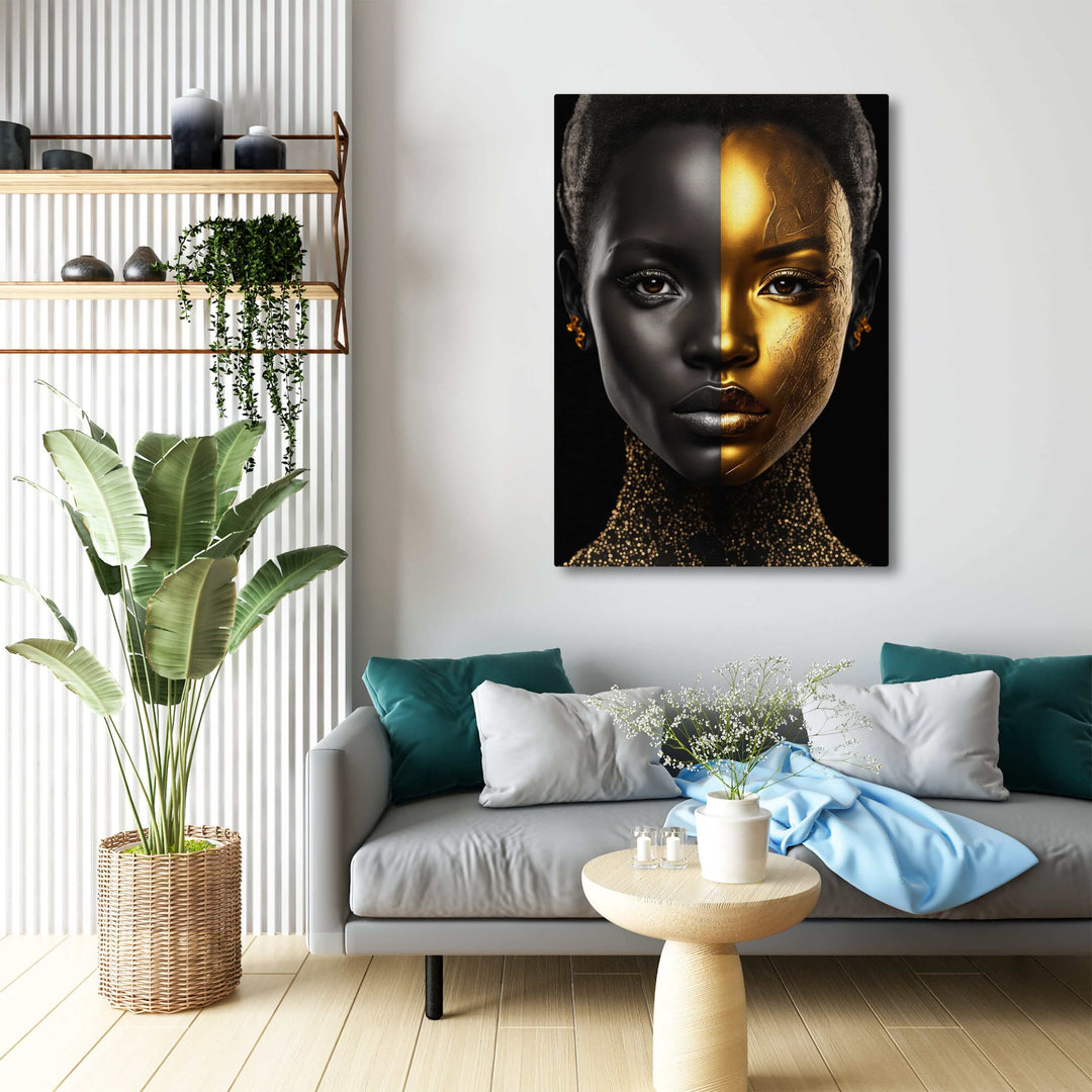 Black and Gold African Woman Painting | TableauDecoModerne®