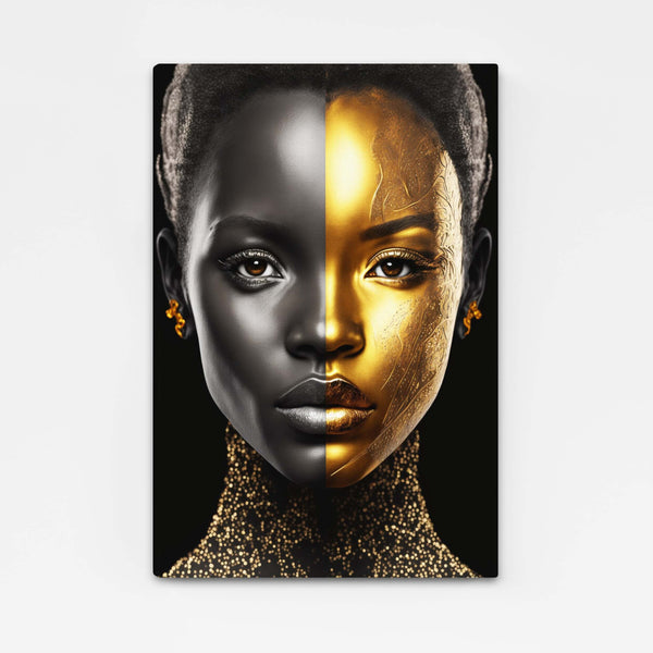 Tableau Femme Africaine Noir et Or | TableauDecoModerne®