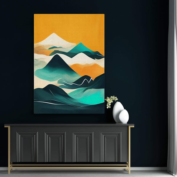 Yellow Scandinavian Geometric Painting