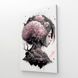 Tableau Japonais Sakura Femme | TableauDecoModerne®