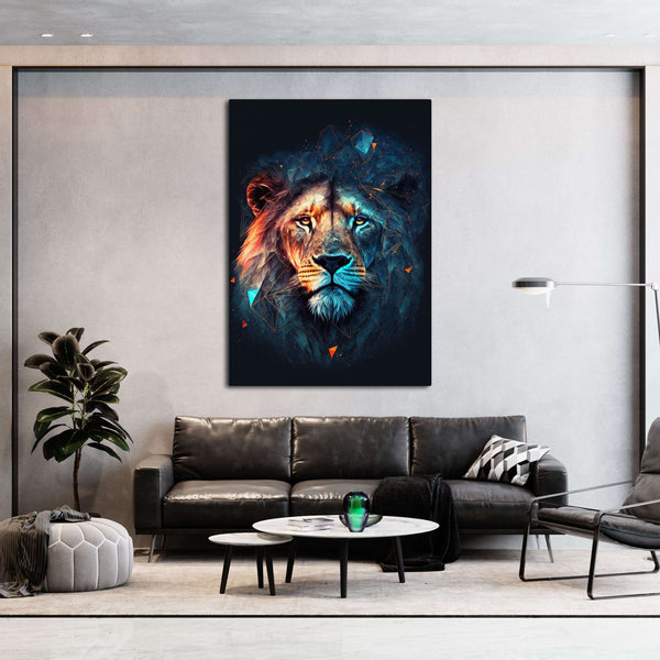 Tableau Lion Geometrique | TableauDecoModerne®