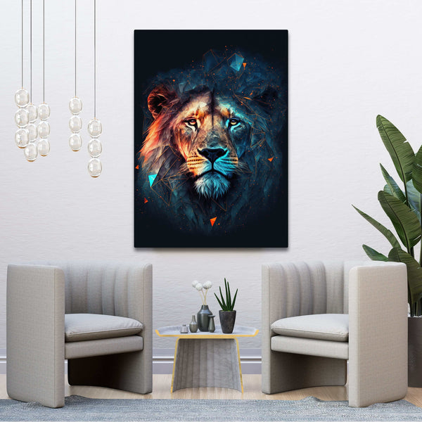 Tableau Lion Geometrique | TableauDecoModerne®