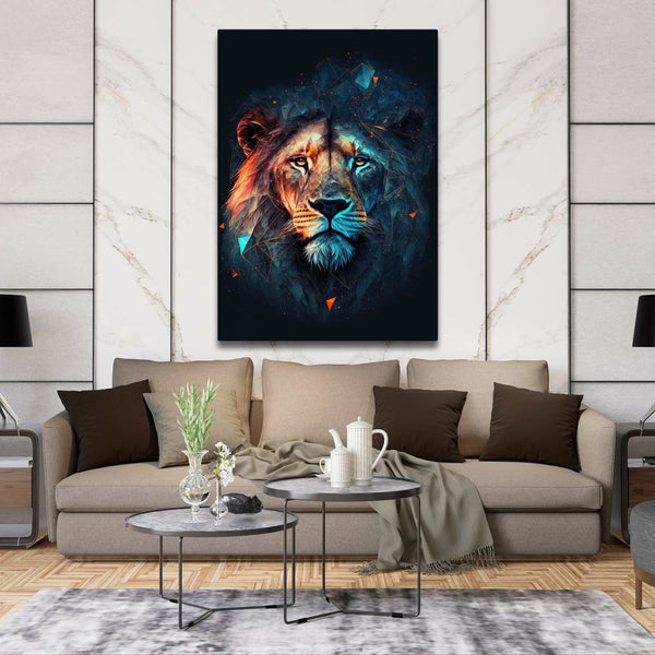 Tableau Lion Geometrique | TableauDecoModerne®