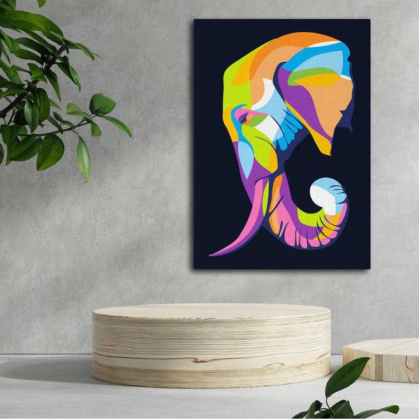 Pop Art Elephant Head Painting 