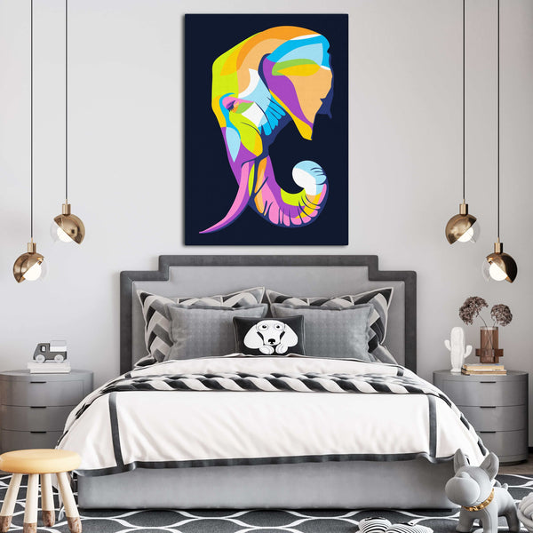 Pop Art Elephant Head Painting 