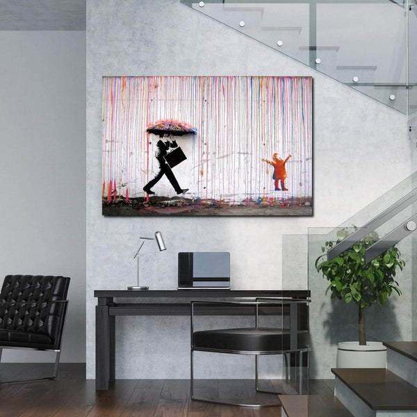 Tableau Street Art Banksy Arc en Ciel | TableauDecoModerne®