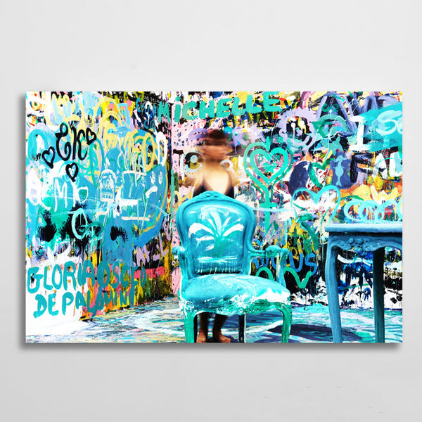 Tableau Street Art Graffitis Bleu | TableauDecoModerne®