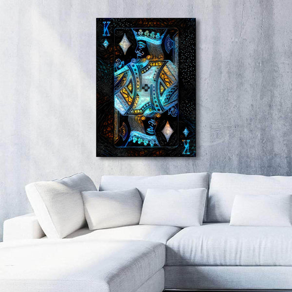 Tableau Roi de Carreau Bleu | TableauDecoModerne®